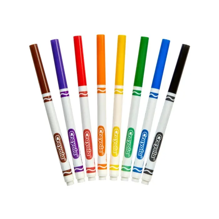 Crayola Markers, Fine Line, Assorted Classic Colors, Set of 8 Authentic